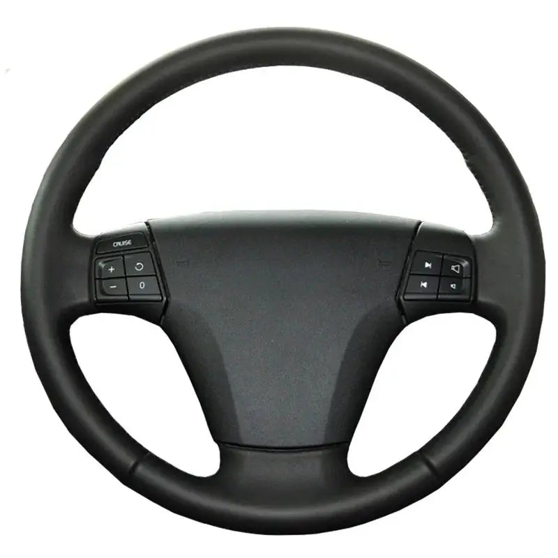 Steering Wheel Cover Black Faux Leather for Volvo S40 V50 2005-2012 by InterCyprus Trading Ltd