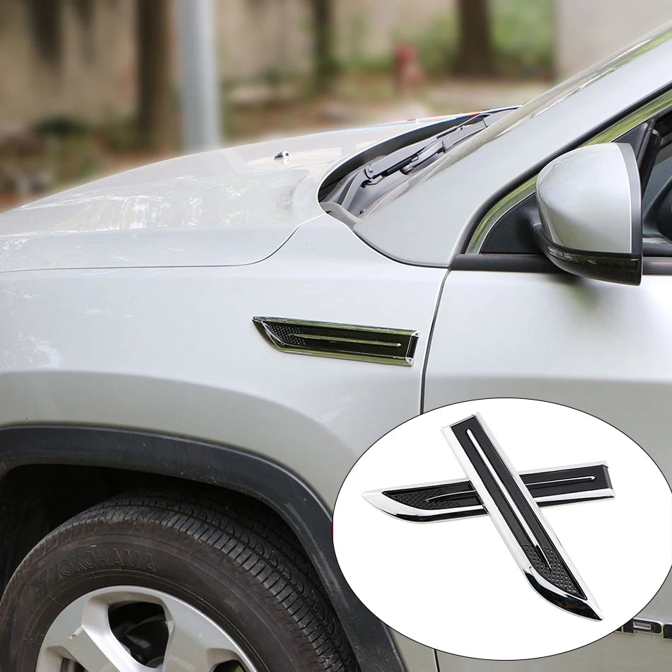 Blade Shape Car Side Fender Trunk Badge Sticker Set of 2 for Kia Audi Ford VW ABS