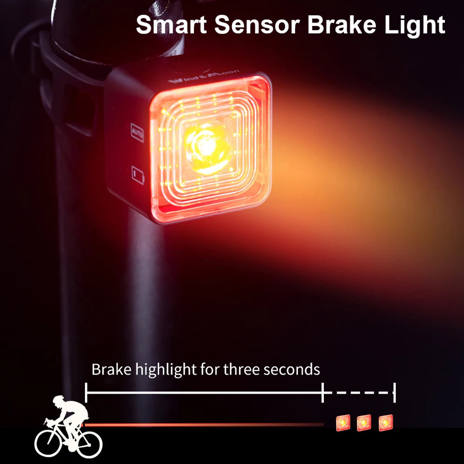 Pametna stražnja svjetlost za bicikl IPX6 vodootporna s automatskim uključivanjem i senzorom kočenja