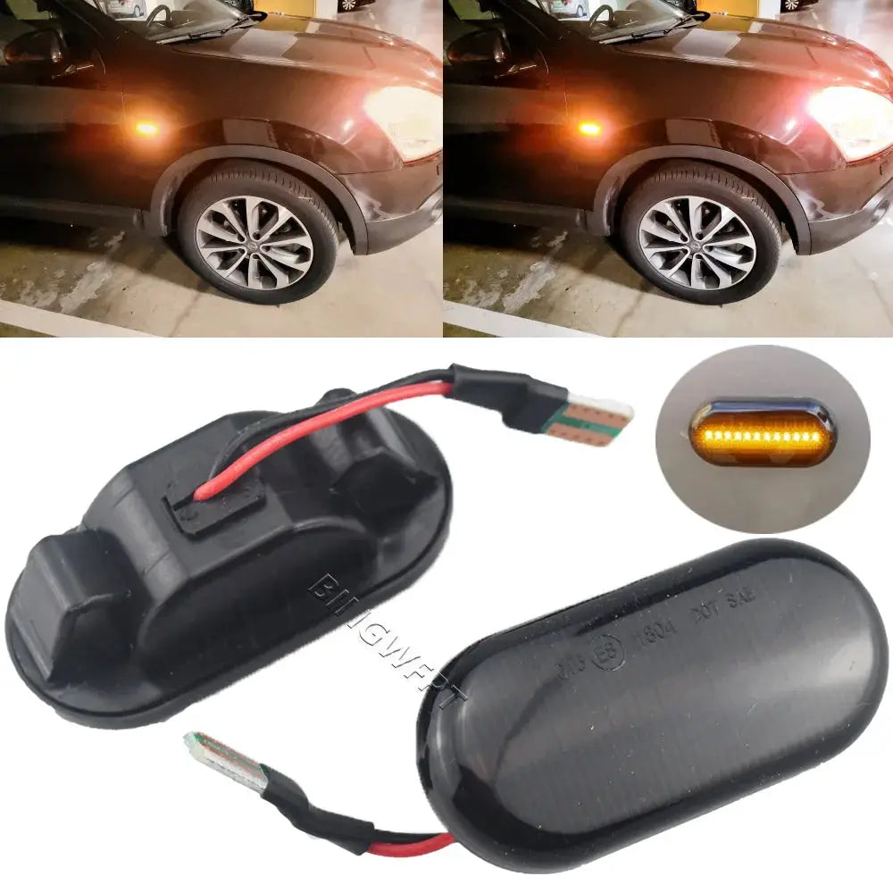 LED Dynamic Side Turn Signal Light For Nissan Tiida C11 Note E11 Micra K12 NP300 Navara D40 Qashqai J10 by InterCyprus Trading Ltd