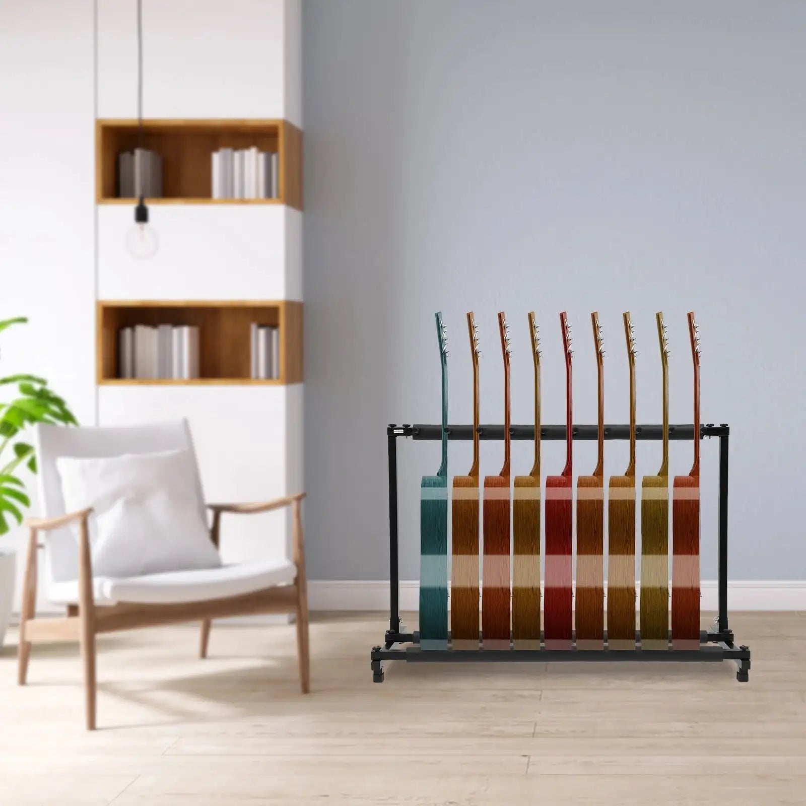 Freestanding Guitar Rack for 9 Guitars &ndash; Adjustable Foot Pads