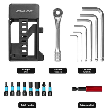 ENLEE Mini 72T Foldable Ratchet Wrench Tool Kit Magnetic Bits Allen Key Portable Bicycle Repair Maintenance Tool by InterCyprus Trading Ltd