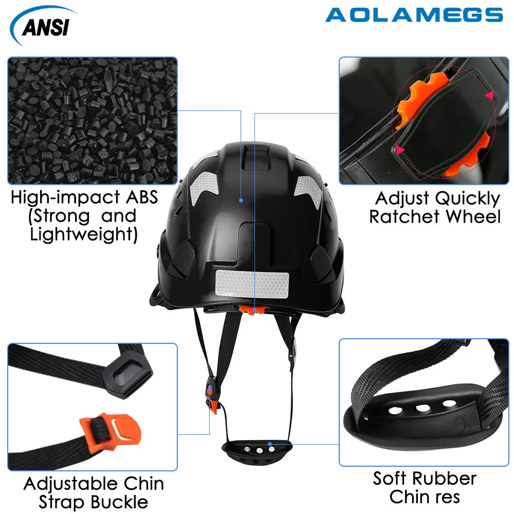 CE Construction Safety Helmet With Visor Goggles &ndash; Durable