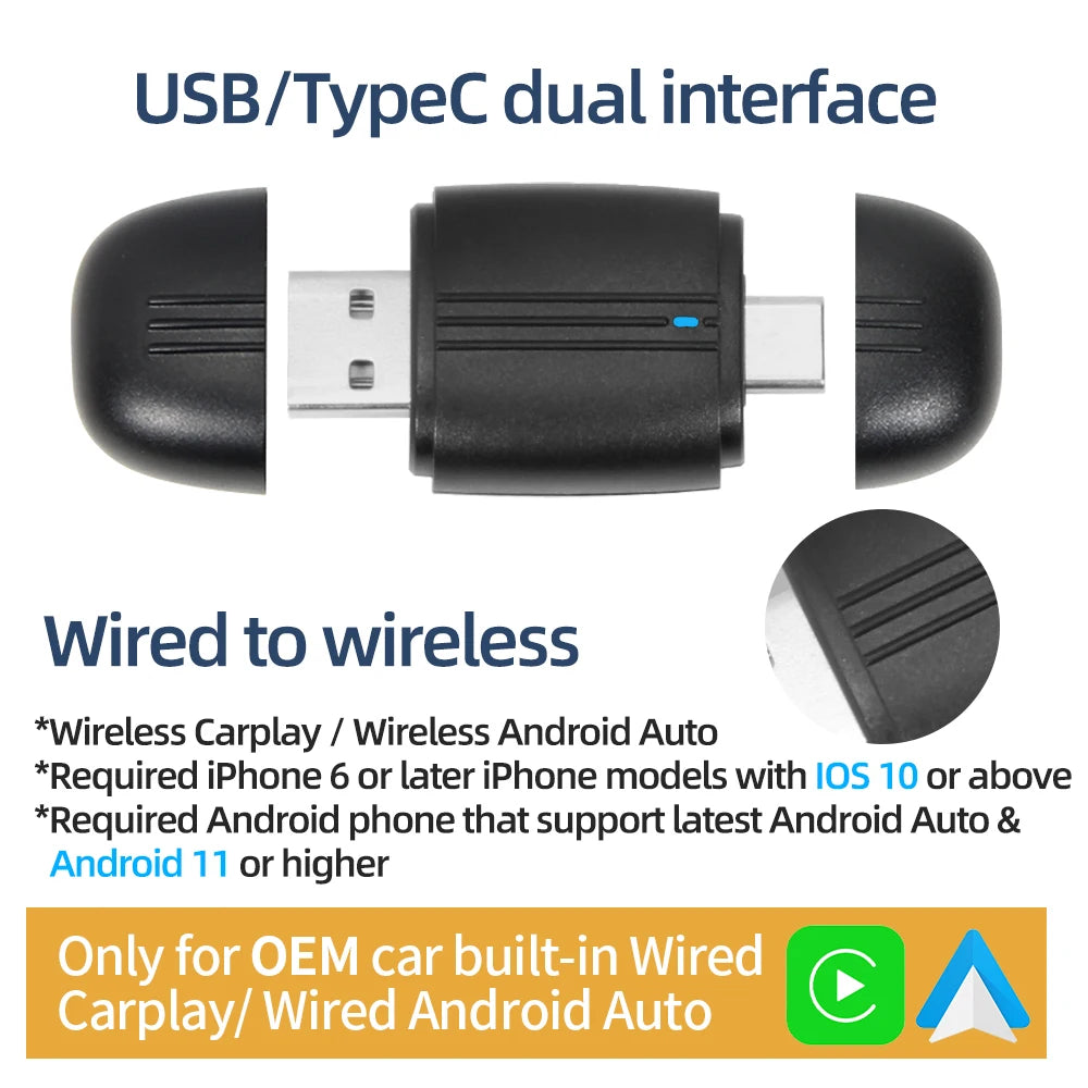 2in1 Wireless CarPlay Dongle &ndash; Convert Wired To Wireless CP203N