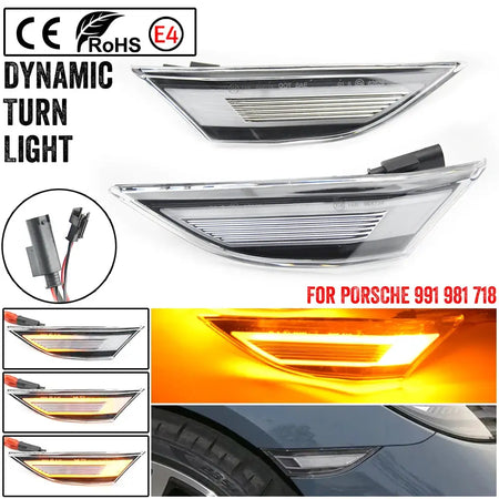 Side Marker Lights With Dynamic LED For Porsche 991 718 Cayman by InterCyprus Trading Ltd