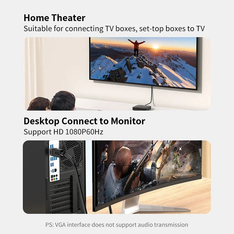 Unnlink HDMI to VGA Cable &ndash; 1080P High-Definition Display