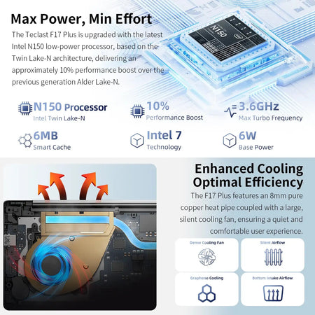 Teclast F17 Plus 17.3 Inch Laptop Intel N150 16GB 512GB SSD