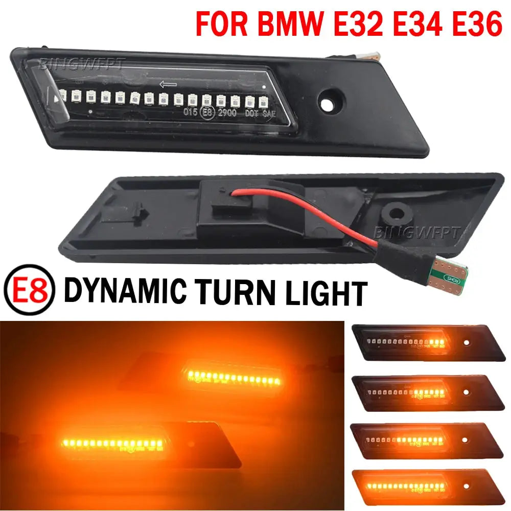 1Pair For BMW E32 E34 E36 1990-1996 M3 M5 3 5 7 SERIES Dynamic LED Car Side Marker Lights Repeater Signal Lamp by InterCyprus Trading Ltd