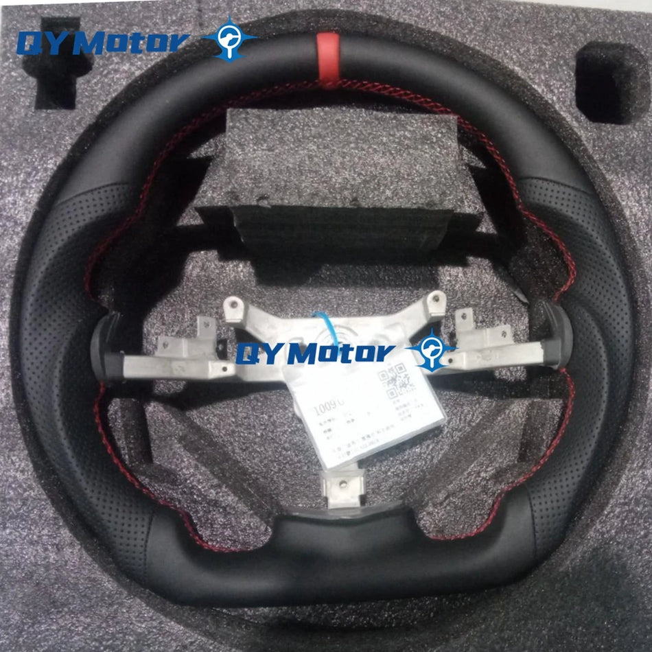 Рулевое колесо для Chevrolet Corvette C6 Z06 ZR1, черная перфорированная кожа Napa, красная строчка