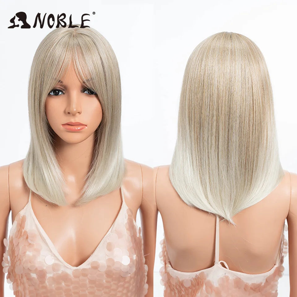 Noble Bob Wig - Silky Straight 16 Inch Synthetic Wig with Bangs for Cosplay and Daily Wear T14F-56E / CHINA / 16inches