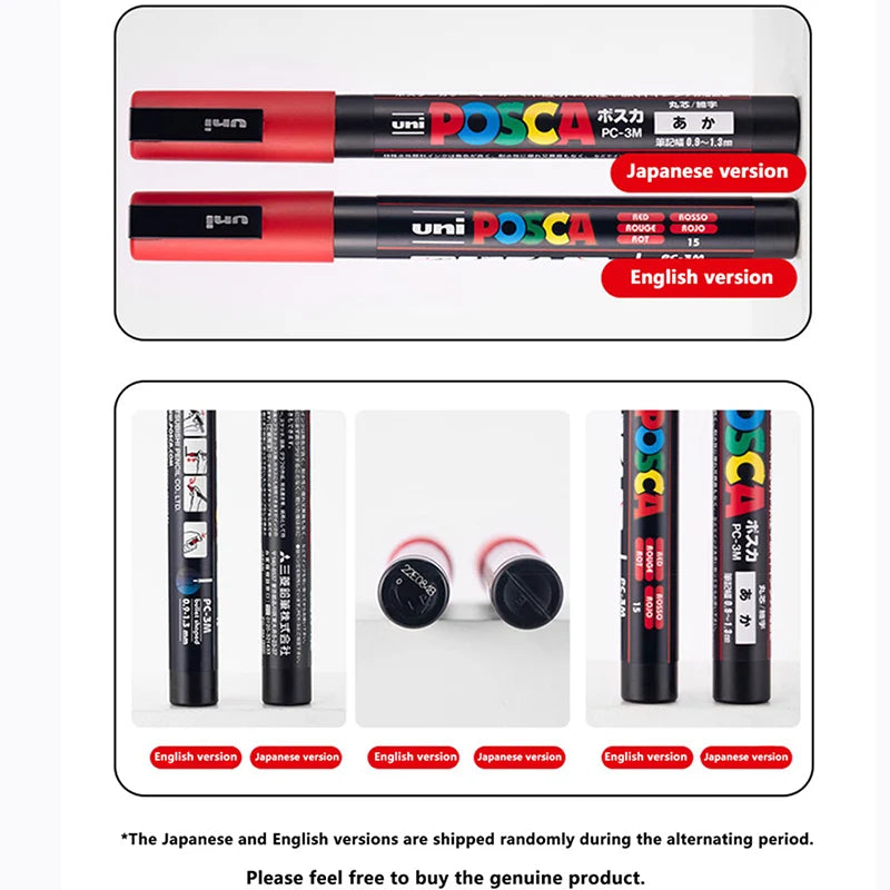 🟠 uni posca markers pc-3m αδιάβροχο diy γκράφιτι κάρτες manga αφίσες rock κεραμικό γυαλί μεταλλικό βιοτεχνικό pen pen