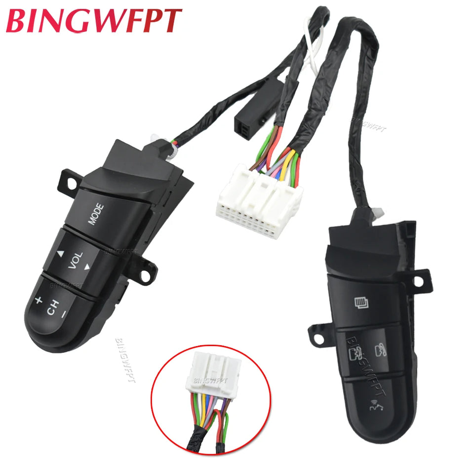 Lenkradknöpfe mit grüner Hintergrundbeleuchtung, Bluetooth für Honda Civic 2006-2011