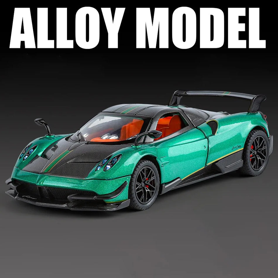 Mașină de model din metal turnat cu sunet și lumini pentru Pagani Huayra BC