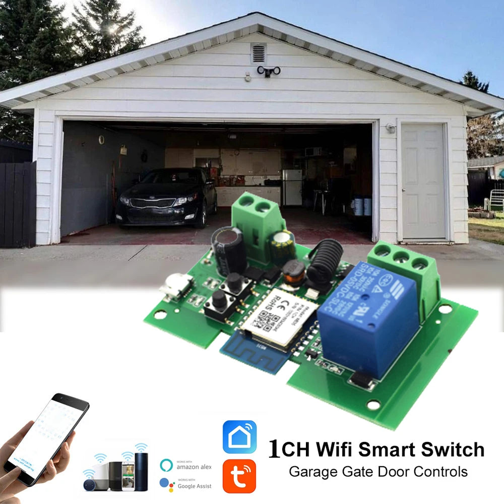 WiFi Smart Garage Door Opener with Voice &amp; App Control Default Title
