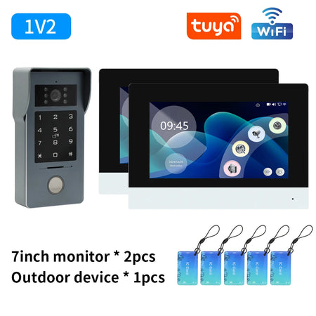 Tuya Wifi 7/10 Inch Video Intercom Kits &ndash; 1080P Doorbell R37M-1V2-7inch