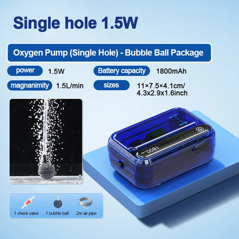 4800mAh Aquarium Oxygen Pump USB Charger &ndash; Ultra Portable 1.5W Bubble Ball