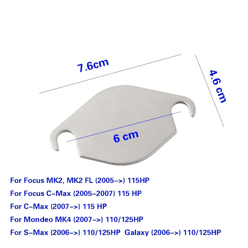 Venttiilin Peittolevy Ford Focus MK2 ja C Max 1.8 TDCi Duratorq, 304 Ruostumaton Teräs