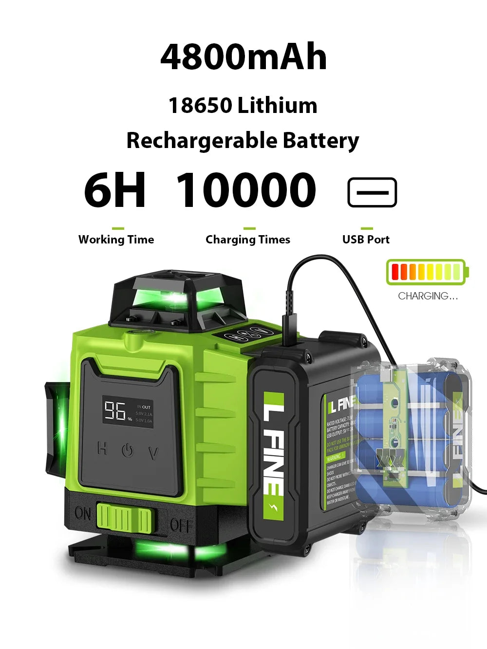 LFINE 3D/4D Laser Level - 12/16 Lines with Remote &amp; 360&deg; Self-Leveling