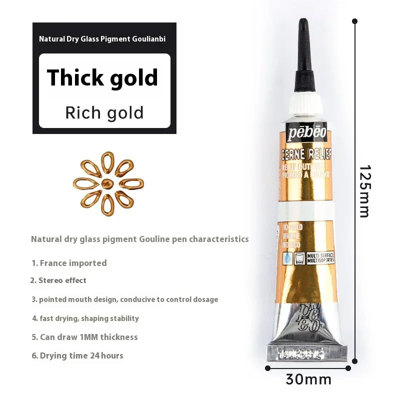Pebeo Acrylic Paint 20ml Tube &ndash; Waterproof Multi Surface 20ml Rich gold