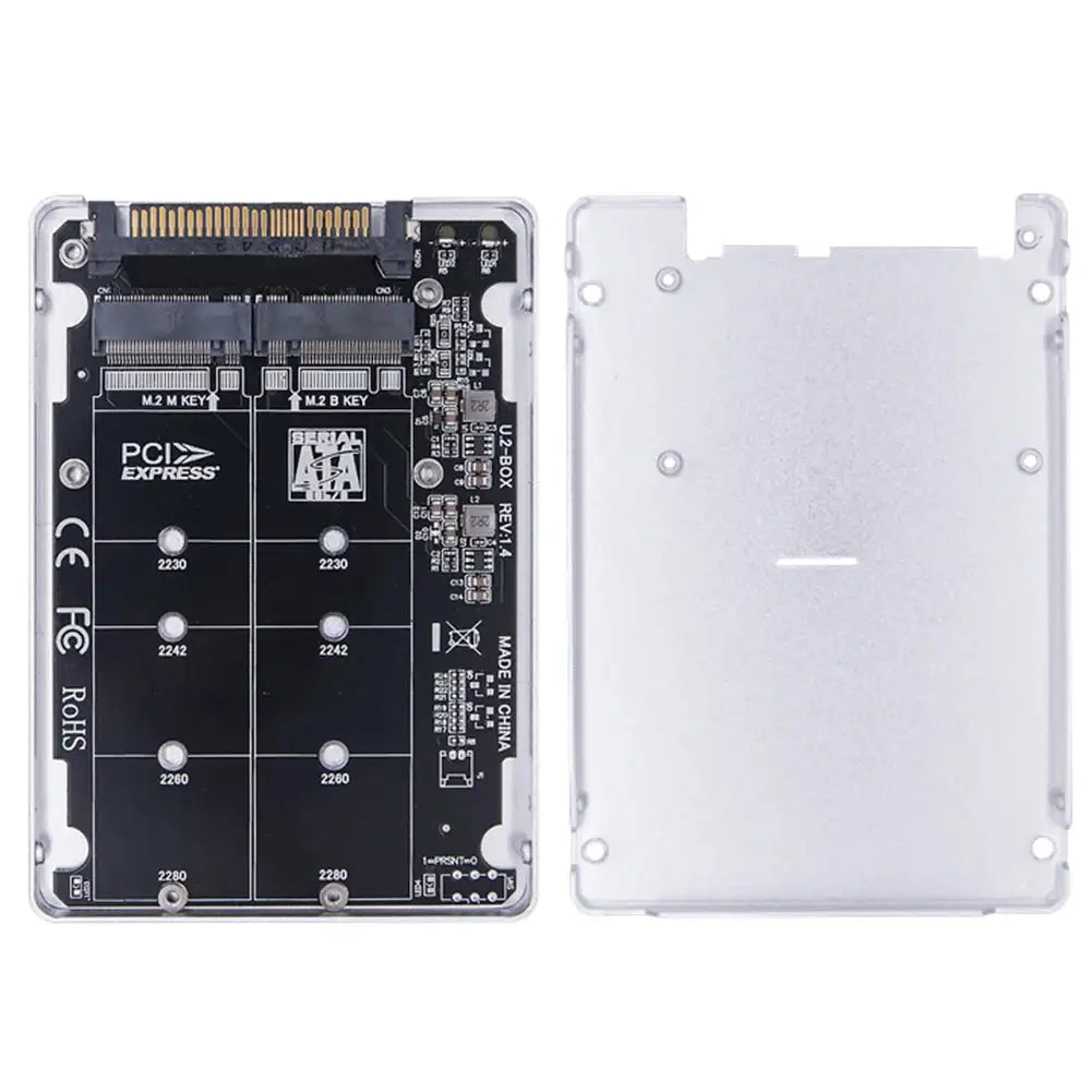 M.2 NVMe SATA To U.2 PCIe Adapter 2 In 1 NGFF SFF8639 With Case