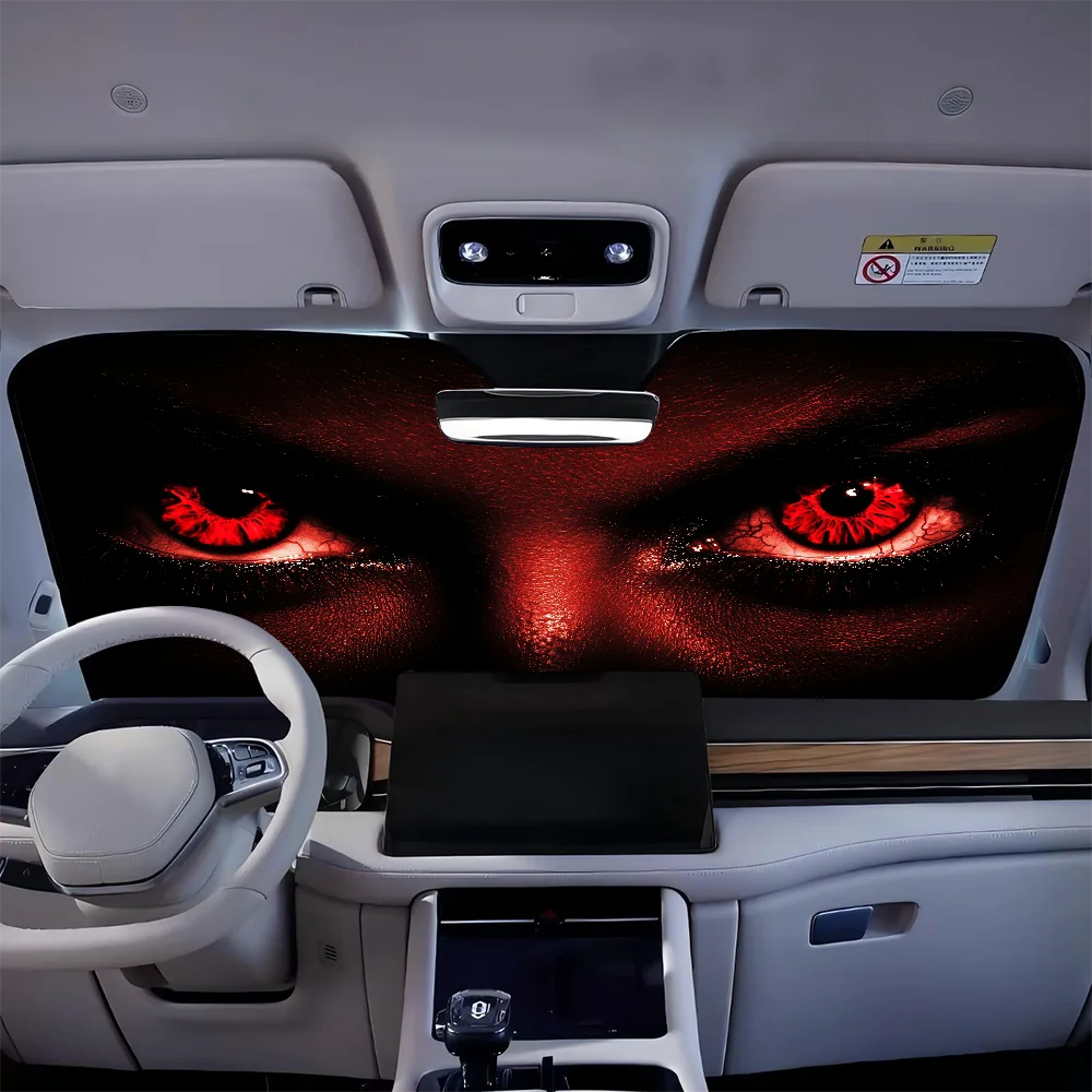 Horror Devil Eyes Foldable Car Sunshade - UV Protection Windshield Shield z2