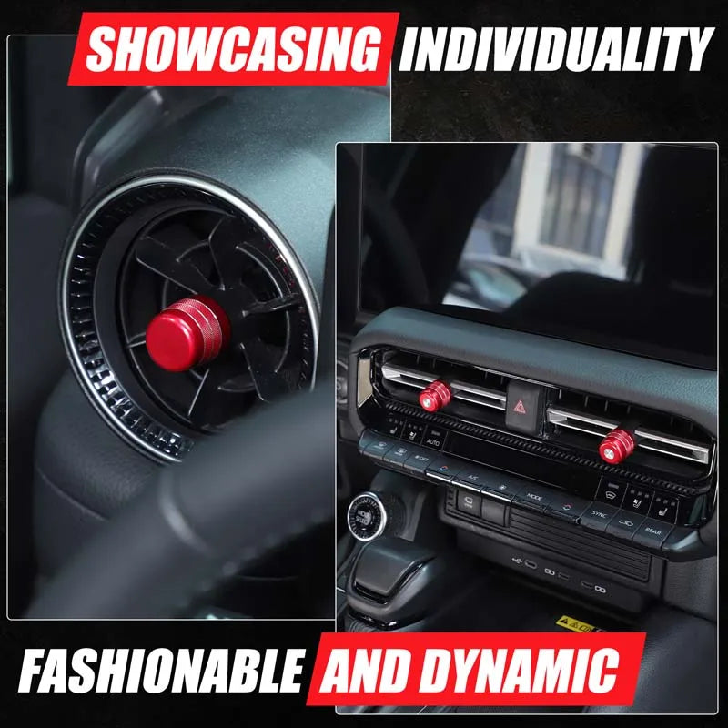 Κάλυμμα Ράβδου Εξόδου Αέρα Εμπρός Κόκκινο Αλουμινίου για Toyota Prado 250