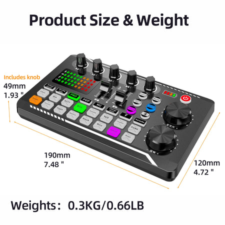 DJ Equipment Microphone Sound Card Console Studio Kit for Live Streaming