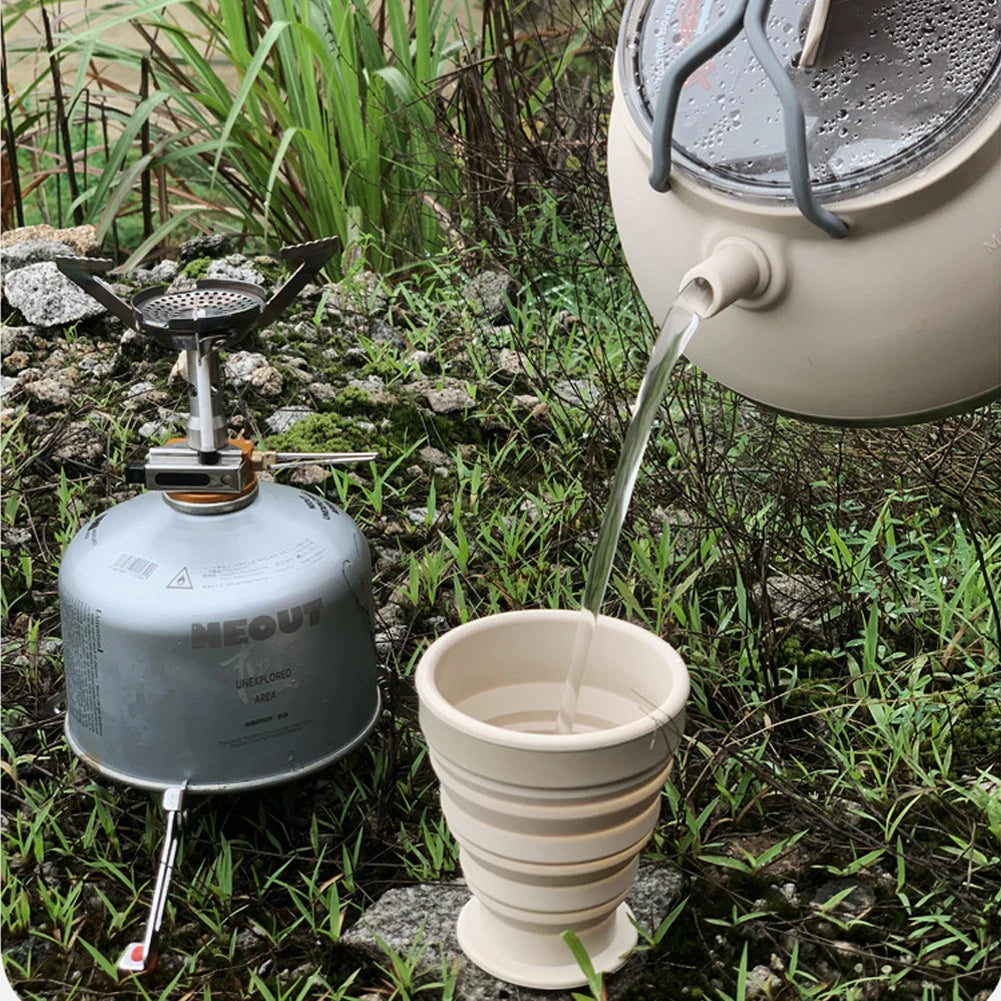 1.5L Outdoor Folding Silicone Kettle - Portable &amp; Collapsible for Travel