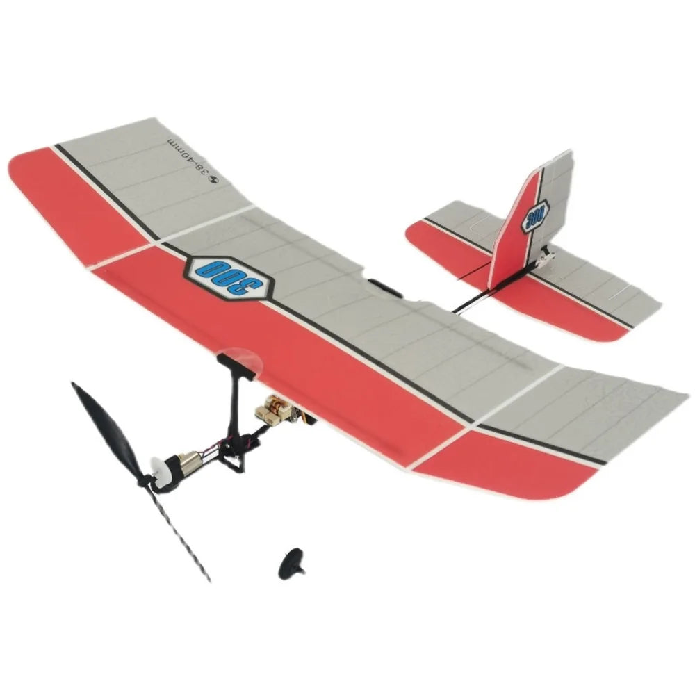 NoEnName_Null 300mm Wingspan PP Foam Micro Indoor RC Airplane Kit for Beginners Red