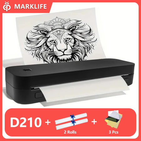 MarkLife D210 - Portable A4 Thermal Printer With Bluetooth Black 2 Roll Paper