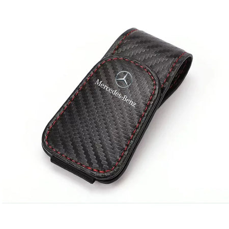 Mercedes Benz AMG Sun Visor Glasses Holder - Auto Sunglasses Clip &amp; Card Organizer for A B C E G CLA C63 C63S E53 GT SLK W176 GLC Carbon Fibre / For Mercedes Benz