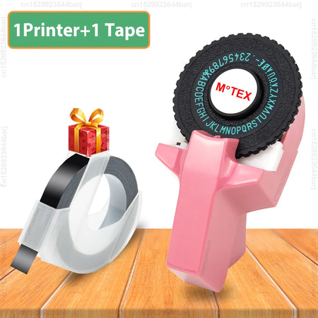 Motex E101 Portable 3D Embossing Label Printer &ndash; Compact Pink Printer