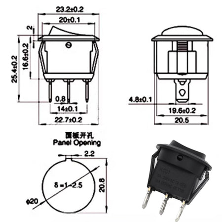 Round Rocker Switch &ndash; Vibrant LED Illumination