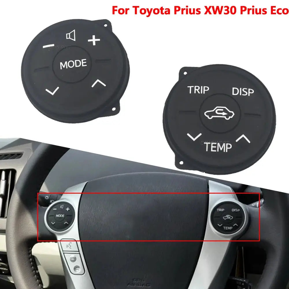 2PCS For Toyota Prius 30 XW30 2009-2013 Prius Eco ZWV30L Button Multifunction Steering Wheel Switch Control Button Panel Rubber by InterCyprus Trading Ltd