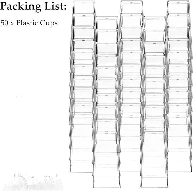 50/25 Pack 5 Oz Mini Dessert Cups &ndash; Square Tall Clear 50Pack 5OZ