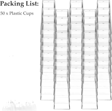 50/25 Pack 5 Oz Mini Dessert Cups &ndash; Square Tall Clear 50Pack 5OZ