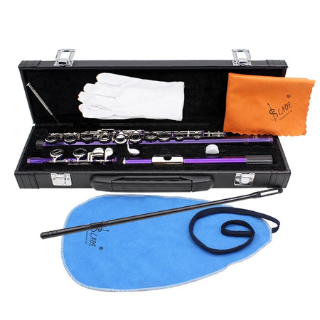 SLADE Flute 16 Open Closed Holes C Key &ndash; Pro Transverse LDF-605 Purple