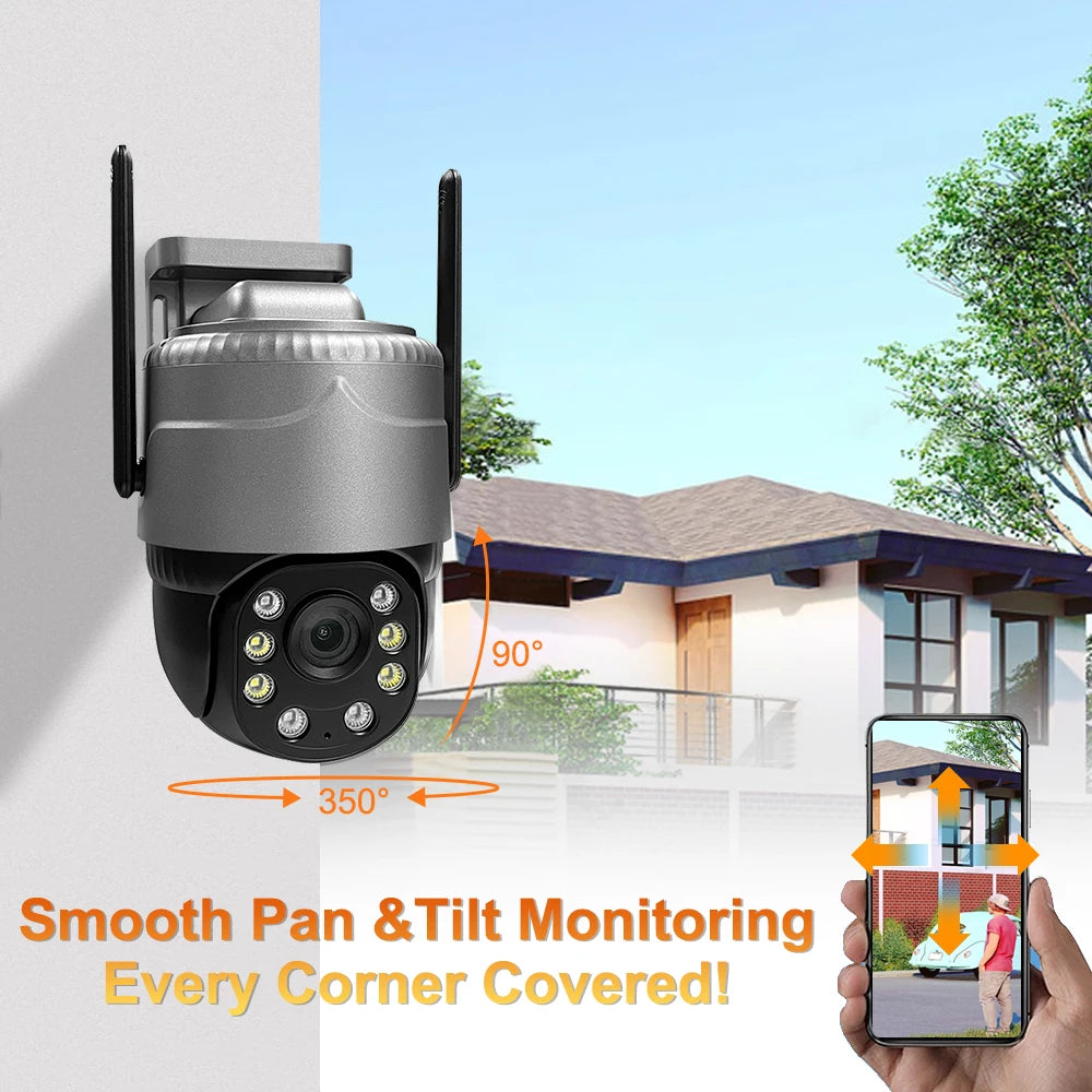 SANSCO 5MP 4G PTZ Camera AI Human Detection Tracking Outdoor 3MP Wireless Night Vision WIFI Surveillance IP Camera V380 PRO
