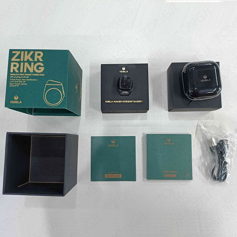 IQibla M02 Pro Smart Digital Tasbeeh Ring with Vibration Reminder