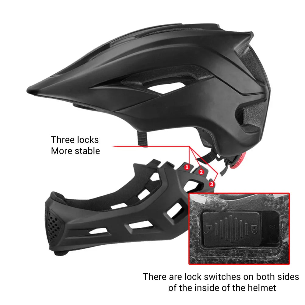 2 In 1 Kids Full Face Helmet BMX &ndash; Detachable Chin Guard