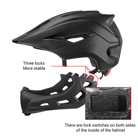 2 In 1 Kids Full Face Helmet BMX &ndash; Detachable Chin Guard