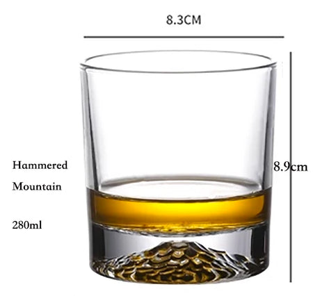 Whiskey Glasses Old Fashioned - Elegant Eco Friendly HammeredMountain / 180-400ml