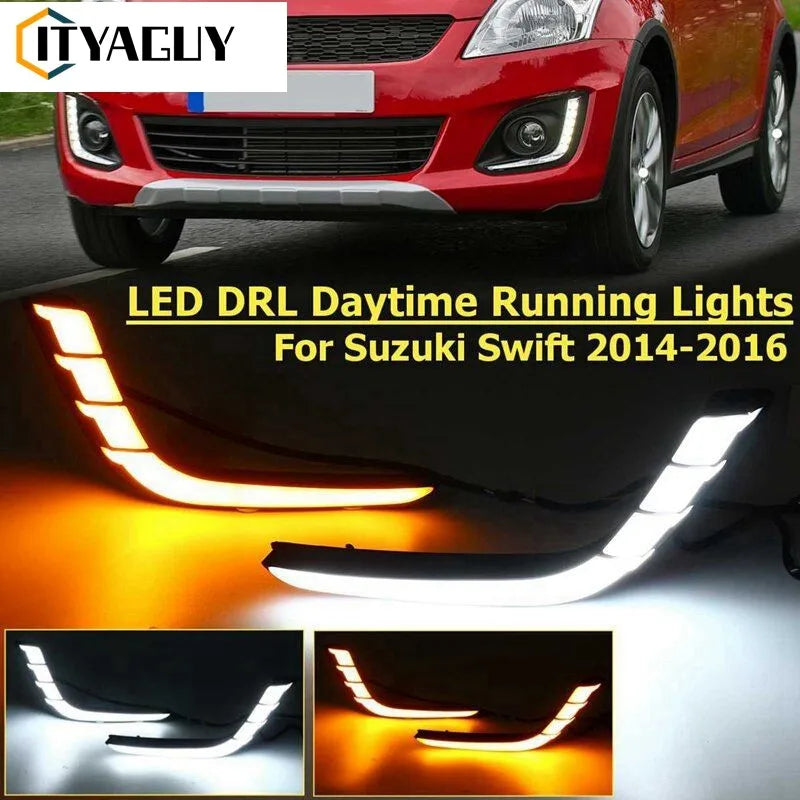 LED Daytime Running Light Turn Signals for Suzuki Swift 2014 2016 Pair Set Direct Replacement