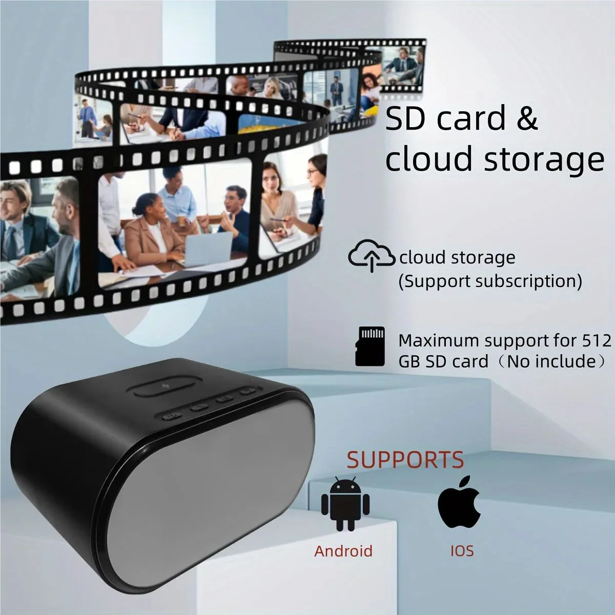 Wiwacam W6-32 &ndash; 4K HD Alarm Clock Camera with Wireless Charger