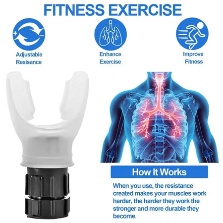 Breathing Trainer Mouthpiece - Adjustable Deep Respiratory