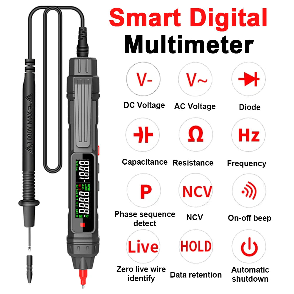 Smart Digital Multimeter 6000 Counts | High Precision Auto Range Voltage Detector
