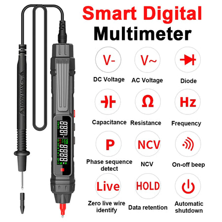 Smart Digital Multimeter 6000 Counts | High Precision Auto Range Voltage Detector