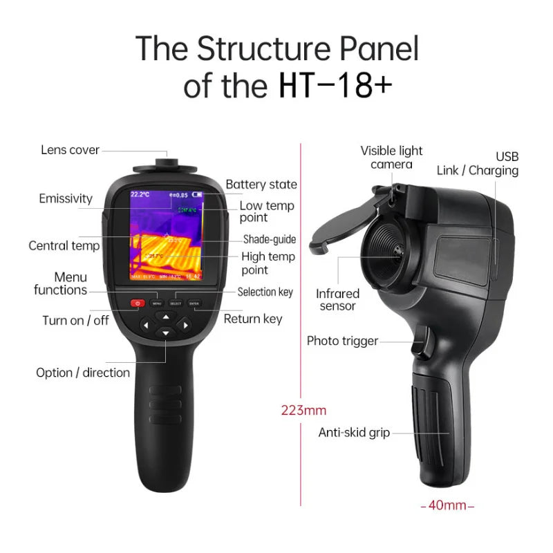 Advanced 2023 GW256 Infrared Thermal Imager Handheld Thermometer for Floor and Wall Heating Systems