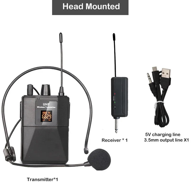 Wireless Lavalier Mic With Transmitter &ndash; LED Display 1 drag 1-head set