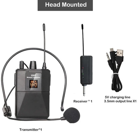 Wireless Lavalier Mic With Transmitter &ndash; LED Display 1 drag 1-head set